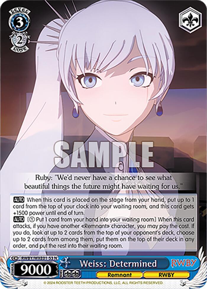 Weiss Determined RWBY/WXE01-53 N RWBY Premium Booster Card