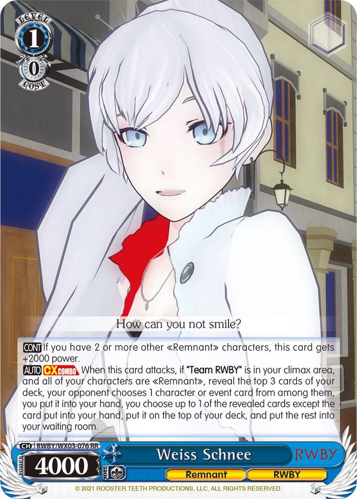 Weiss Schnee RWBY/WX03-076 RR RWBY Card