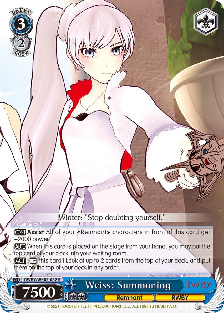 Weiss Summoning RWBY/WX03-082 R RWBY Card