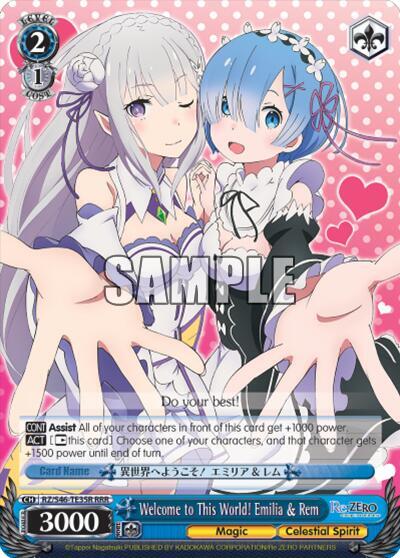 Welcome to This World Emilia and Rem RRR RZ/S46-TE35R RRR Re:ZERO Card