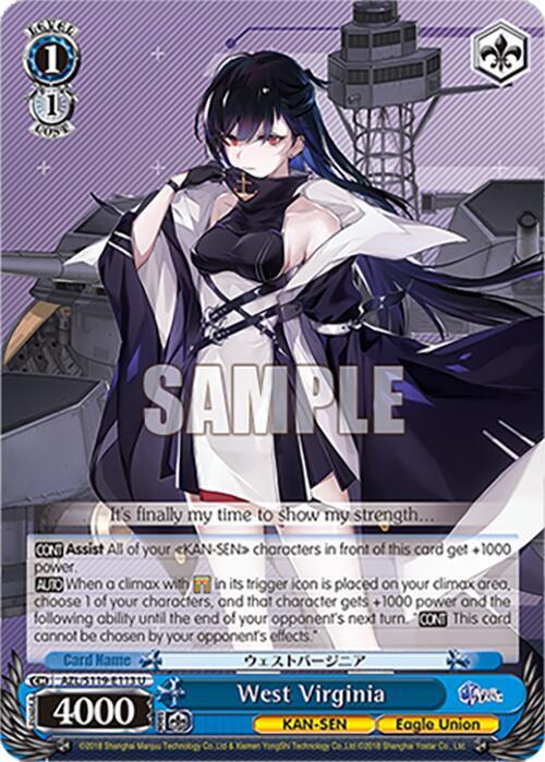 West Virginia AZL/S119-E113 U Azur Lane Vol. 2 Card