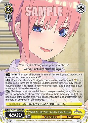 What An Elder Sister Can Do Ichika Nakano SR 5HY/W90-E013S SR The Quintessential Quintuplets 2 Card