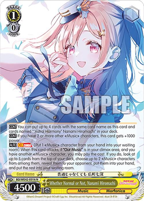 Whether Normal or Not Nanami Hiromachi BD/WE42-E016 N BanG Dream! Girls Band Party! Countdown Collection Premium Booster Card