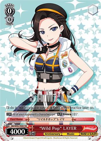 Wild Pop LAYER BD/W95-TE05 TD BanG Dream! Girls Band Party! 5th Anniversary Card