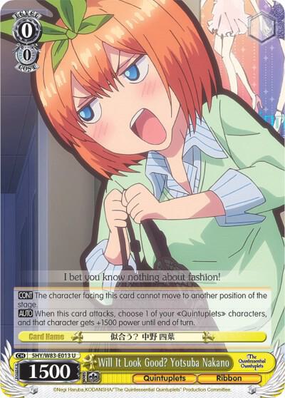 Will It Look Good Yotsuba Nakano 5HY/W83-E013 U The Quintessential Quintuplets Card