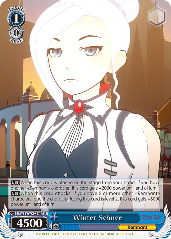 Winter Schnee RWBY/WX03-081 R RWBY Card