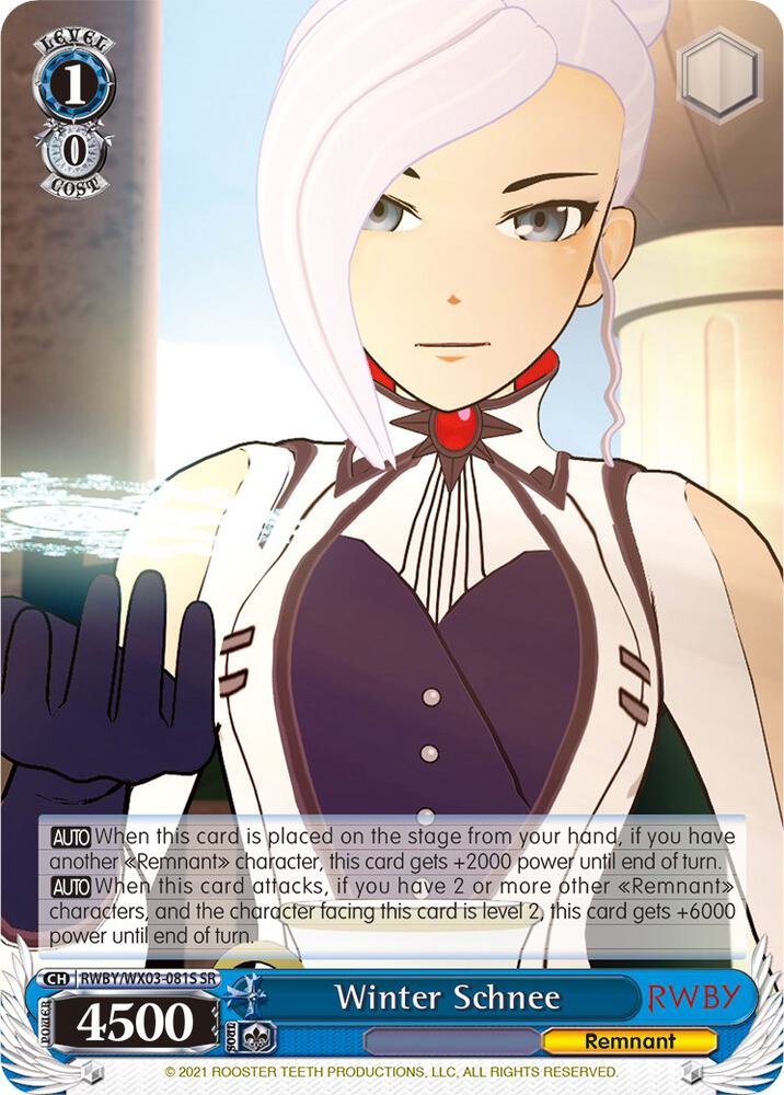 Winter Schnee SR RWBY/WX03-081S SR RWBY Card