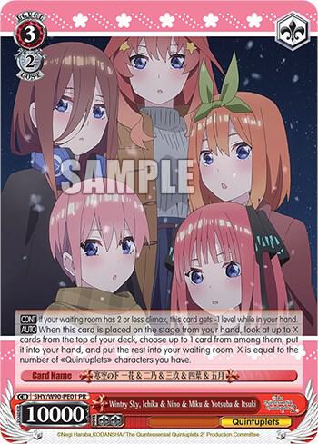 Wintry Sky Ichika and Nino and Miku and Yotsuba and Itsuki 5HY/W90-PE01 PR The Quintessential Quintuplets 2 Card