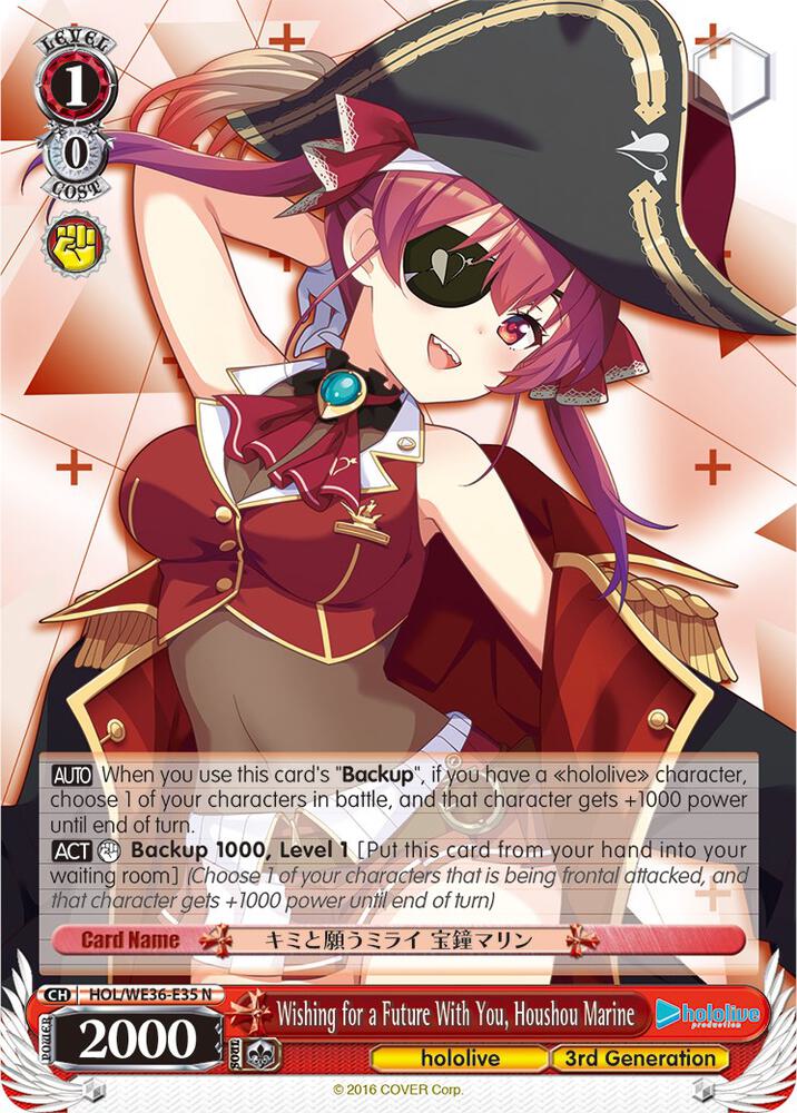 Wishing for a Future With You Houshou Marine HOL/WE36-E35 N hololive production Premium Booster Card