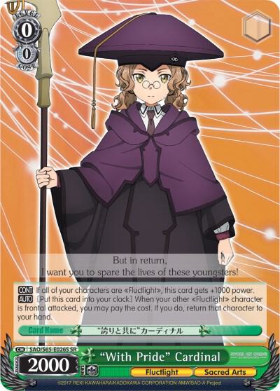 With Pride Cardinal SR SAO/S65-E026S SR Sword Art Online -Alicization- Card