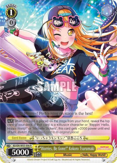 Worries Be Gone Kokoro Tsurumaki BD/EN-W03-006 R BanG Dream! Girls Band Party! MULTI LIVE Card