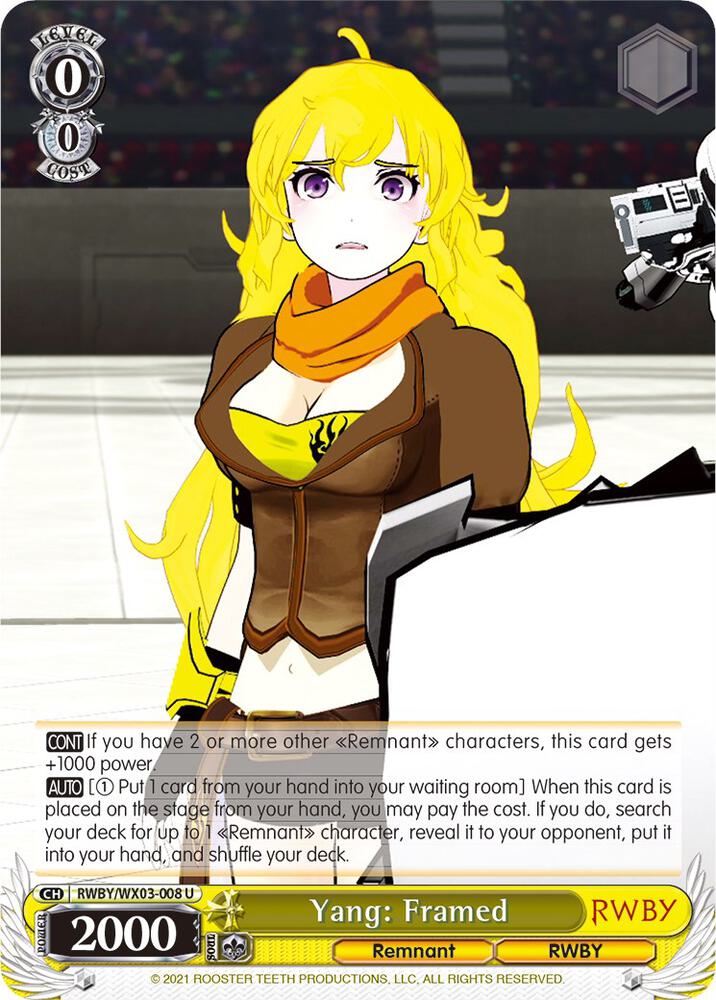 Yang Framed RWBY/WX03-008 U RWBY Card