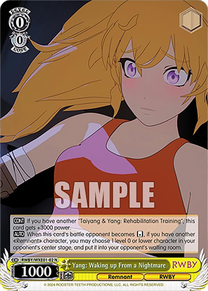 Yang Waking up From a Nightmare RWBY/WXE01-02 N RWBY Premium Booster Card