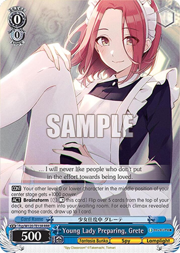 Young Lady Preparing Grete Fsp/W120-TE13 TD Fujimi Fantasia Bunko Vol.2 Card