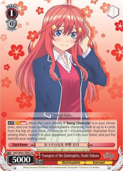 Youngest of the Quintuplets Itsuki Nakano 5HY/W83-TE85 TD The Quintessential Quintuplets Card