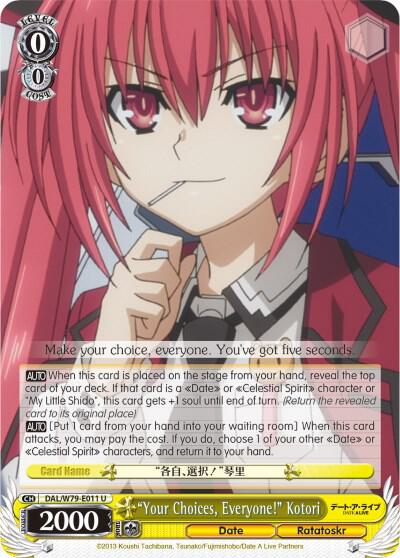 Your Choices Everyone Kotori DAL/W79-E011 U Date A Live Card