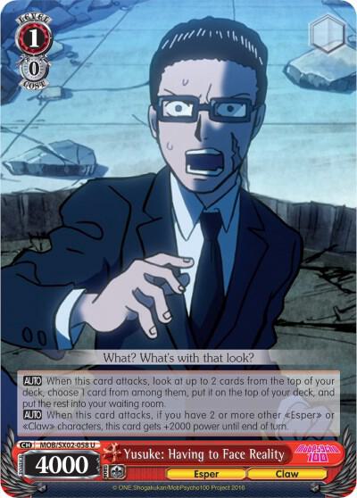 Yusuke Having to Face Reality MOB/SX02-058 U Mob Psycho 100 Card