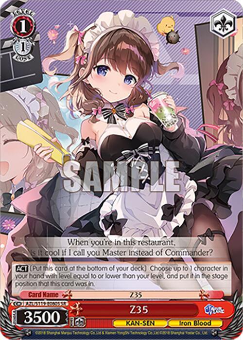 Z35 SR AZL/S119-E080S SR Azur Lane Vol. 2 Card