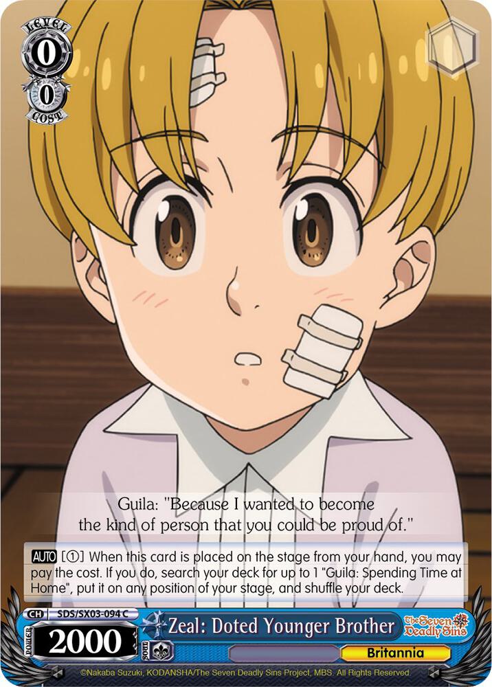 Zeal Doted Younger Brother SDS/SX03-094 C The Seven Deadly Sins Card