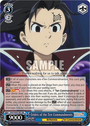 Zeldris of the Ten Commandments SDS/SX05-081 RR The Seven Deadly Sins: Revival of The Commandments Card
