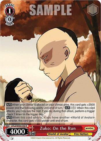 Zuko On the Run ATLA/WX04-056 R Avatar: The Last Airbender Card