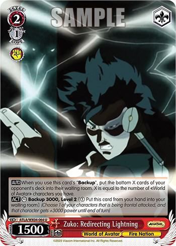 Zuko Redirecting Lightning ATLA/WX04-064 U Avatar: The Last Airbender Card