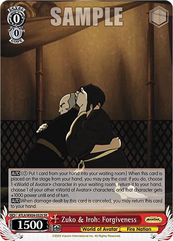 Zuko and Iroh Forgiveness SR ATLA/WX04-052S SR Avatar: The Last Airbender Card