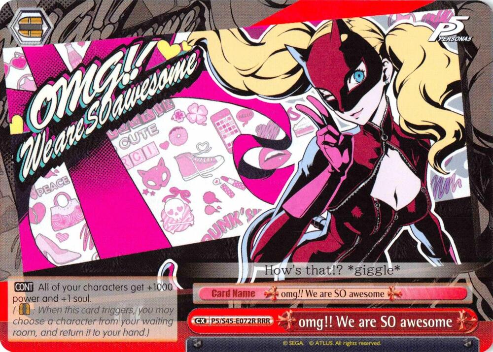 omg We are SO awesome RRR P5/S45-E072R RRR Persona 5 Card
