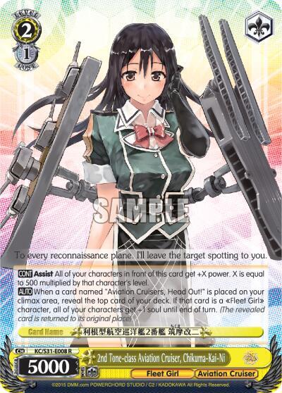 2nd Tone class Aviation Cruiser Chikuma Kai Ni KC/S31-E008 R KanColle, 2nd Fleet Card