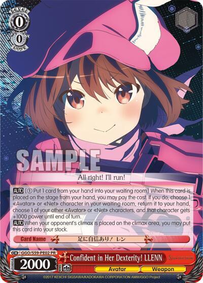 Confident in Her Dexterity LLENN Alternate Art GGO/S59-PE02PR PR SAO Alternative–Gun Gale Online Card