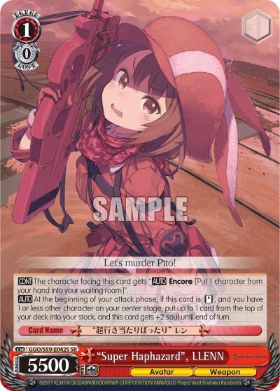 Super Haphazard LLENN SR GGO/S59-E042S SR SAO Alternative–Gun Gale Online Card