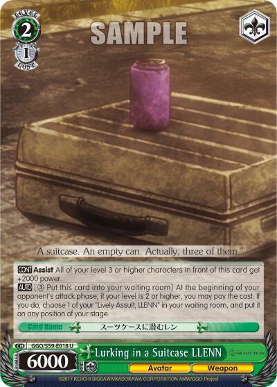 Lurking in a Suitcase LLENN GGO/S59-E018 U SAO Alternative–Gun Gale Online Card