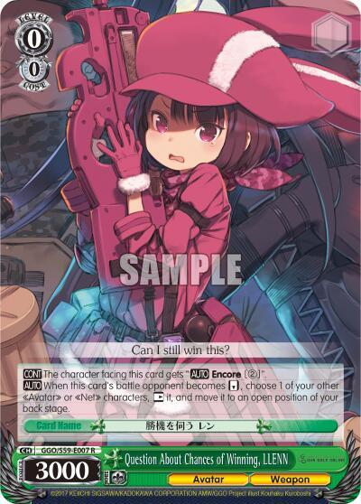 Question About Chances of Winning LLENN GGO/S59-E007 R SAO Alternative–Gun Gale Online Card