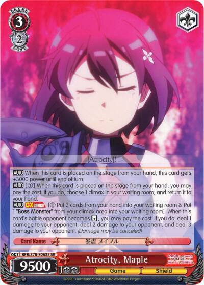 Atrocity Maple SR BFR/S78-E063S SR BOFURI: I Don't Want to Get Hurt, so I'll Max Out My Defense Card