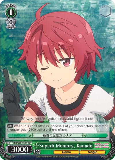 Superb Memory Kanade BFR/S78-TE04 TD BOFURI: I Don't Want to Get Hurt, so I'll Max Out My Defense Card
