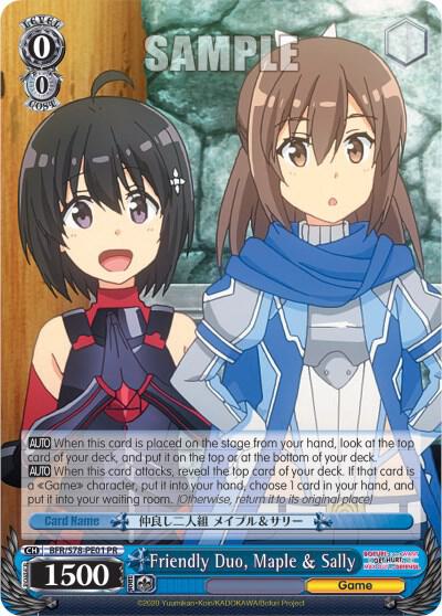 Friendly Duo Maple and Sally BFR/S78-PE01 PR BOFURI: I Don't Want to Get Hurt, so I'll Max Out My Defense Card