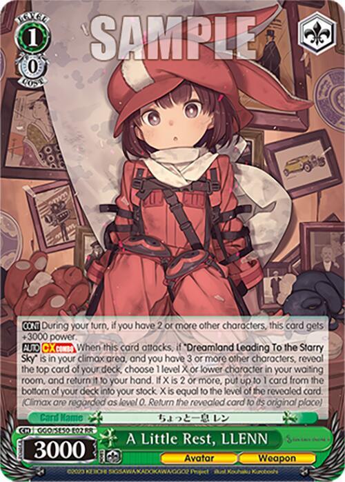 A Little Rest LLENN GGO/SE50-E02 RR SAO Alternative–Gun Gale Online–2 Premium Booster Card