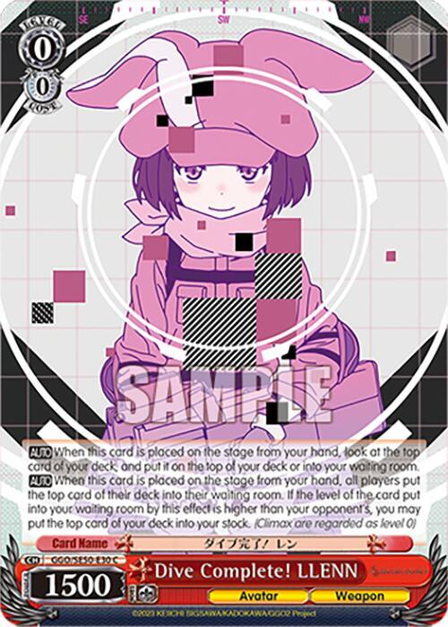 Dive Complete LLENN GGO/SE50-E30 C SAO Alternative–Gun Gale Online–2 Premium Booster Card