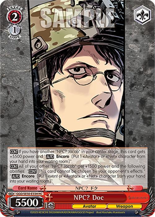 NPC Doc HC GGO/SE50-E33H HC SAO Alternative–Gun Gale Online–2 Premium Booster Card