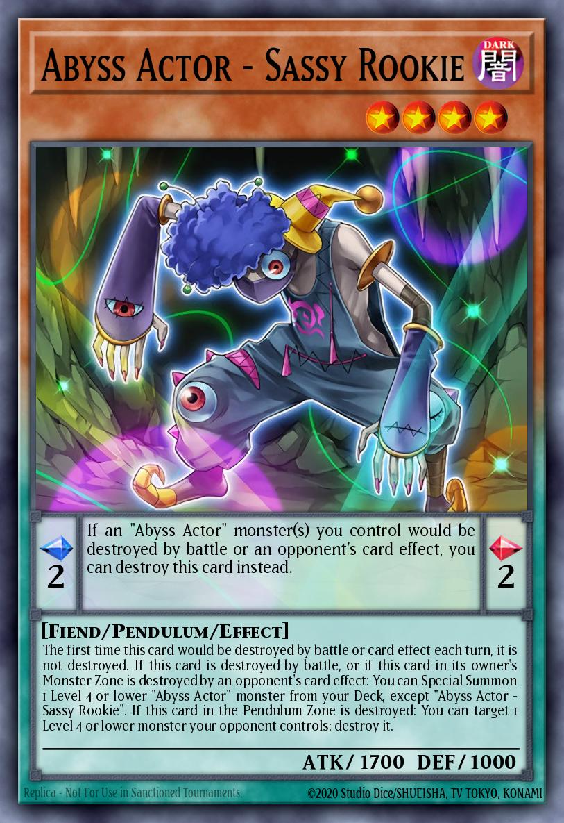 Abyss Actor - Sassy Rookie Super Rare DESO-EN019 Destiny Soldiers Yugioh card
