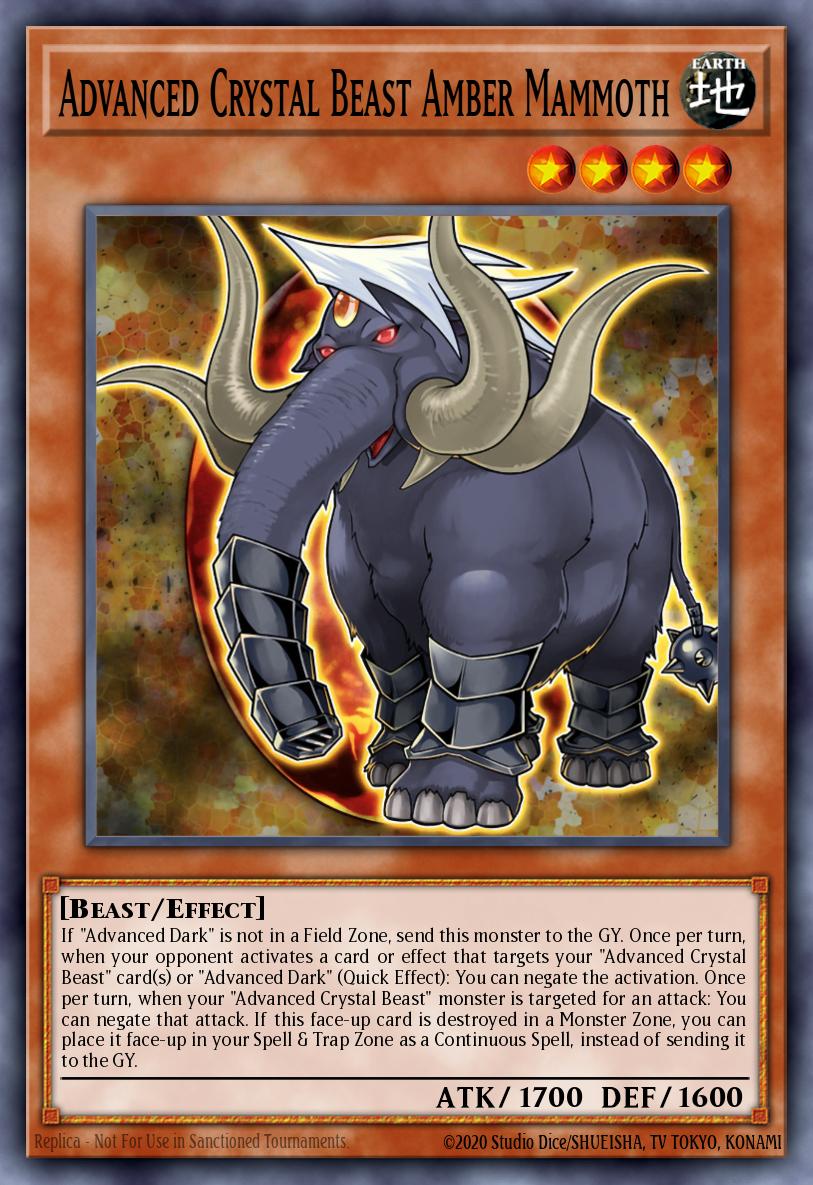 Advanced Crystal Beast Amber Mammoth Secret Rare BLCR-EN014 Battles of Legend Crystal Revenge Yugioh card