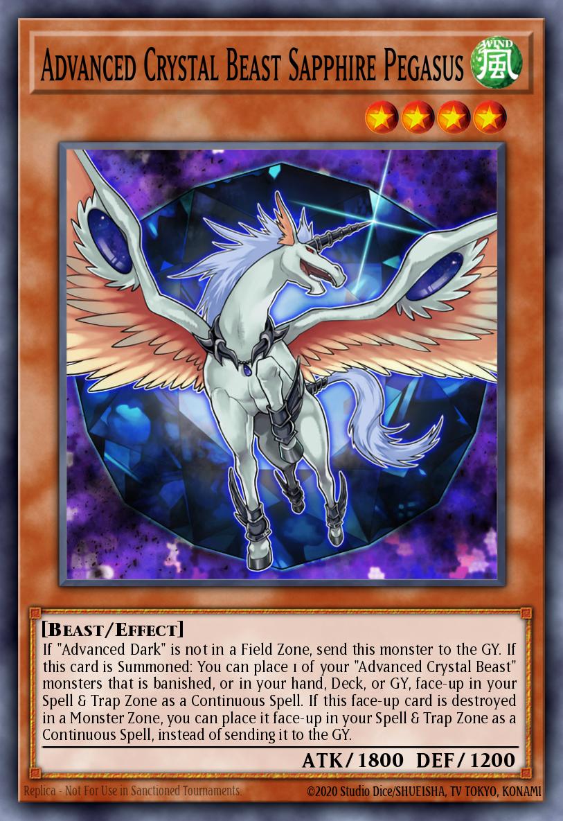 Advanced Crystal Beast Sapphire Pegasus Secret Rare BLCR-EN015 Battles of Legend Crystal Revenge Yugioh card