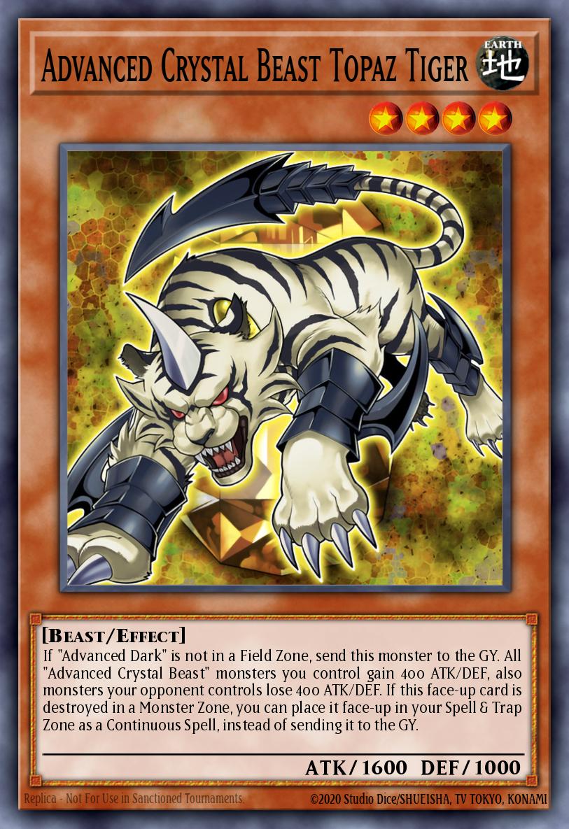 Advanced Crystal Beast Topaz Tiger Secret Rare BLCR-EN012 Battles of Legend Crystal Revenge Yugioh card