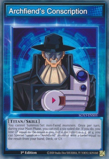 Archfiends Conscription Common SGX3-ENS05 Speed Duel GX Duelists of Shadows Yugioh card