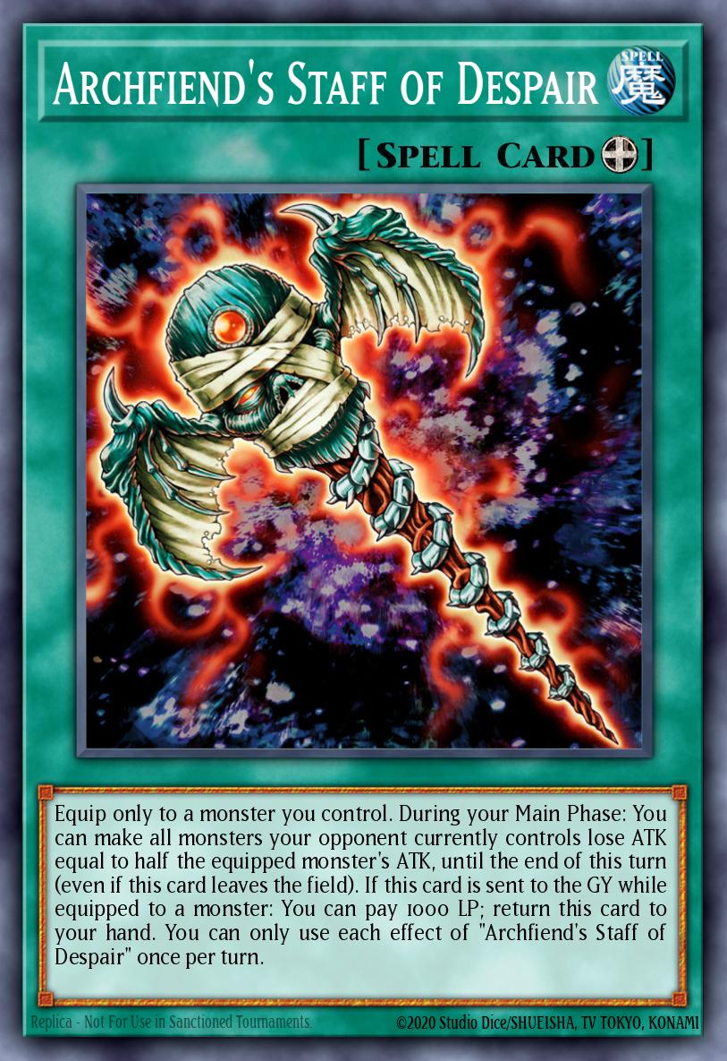 Archfiends Staff of Despair Rare MP22-EN036 2022 Tin of the Pharaohs Gods Yugioh card