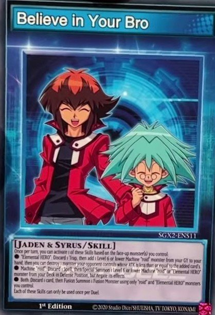 Believe in your Bro Common SGX2-ENS11 Speed Duel GX Midterm Paradox Yugioh card