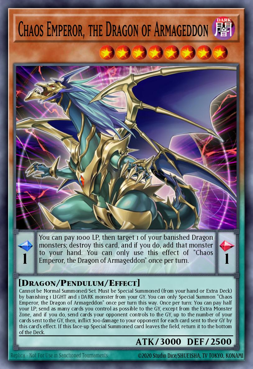 Chaos Emperor the Dragon of Armageddon Secret Rare BLAR-EN051 Battles of Legend Armageddon Yugioh card