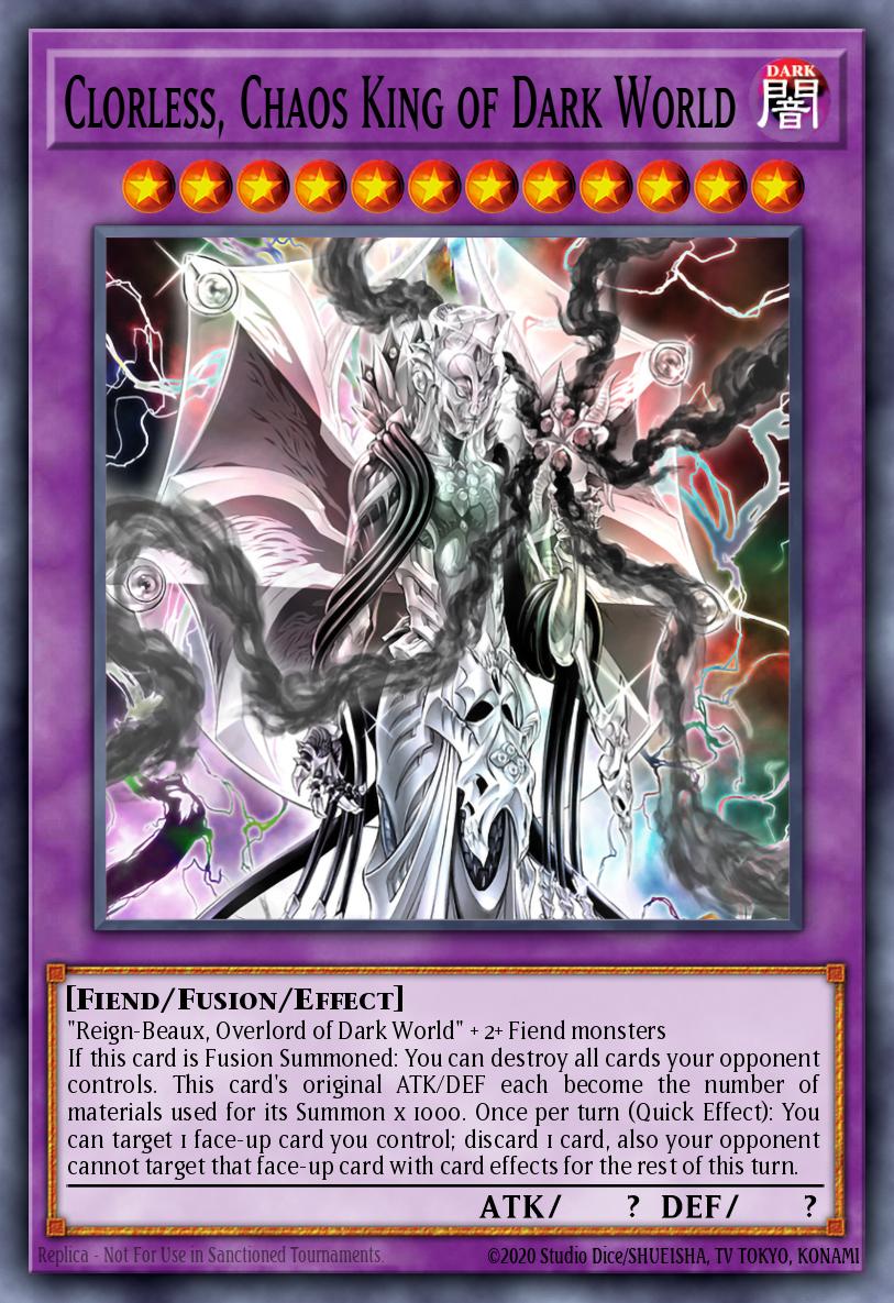 Clorless Chaos King of Dark World Super Rare MZMI-EN014 Maze of Millennia Yugioh card