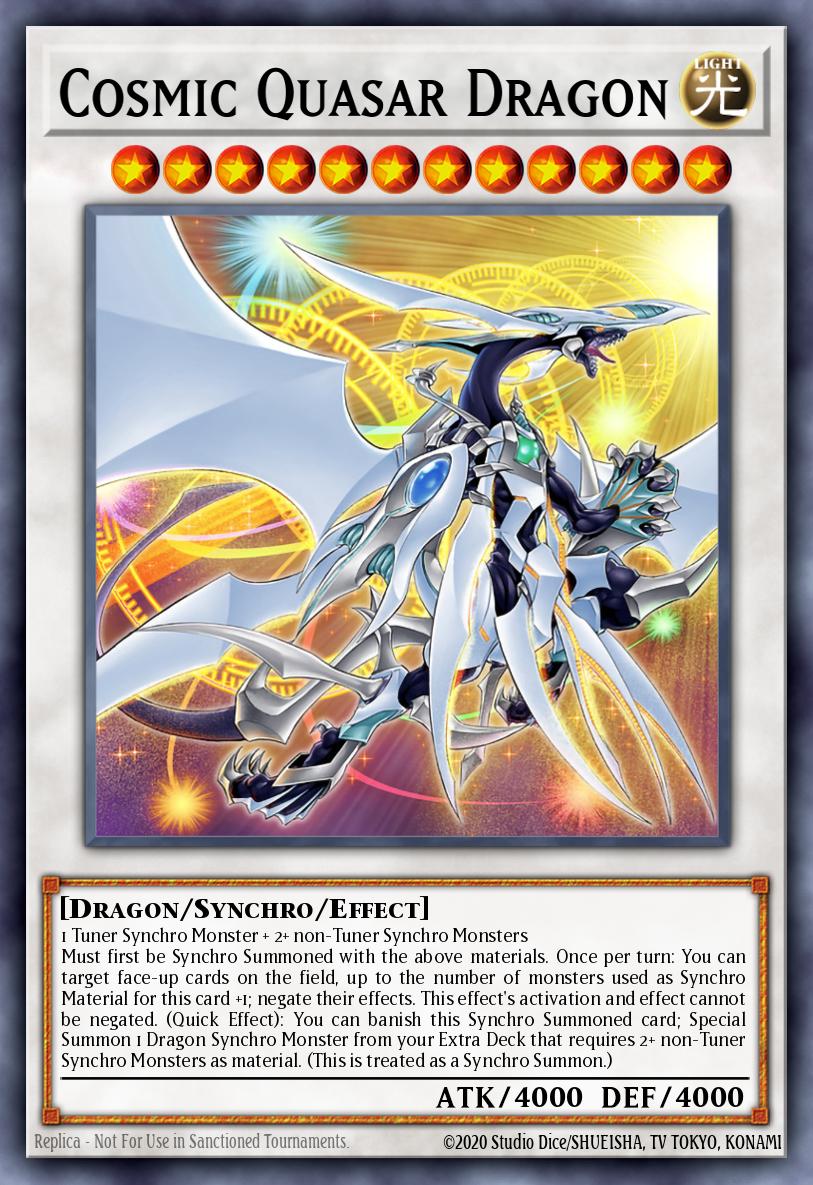 Cosmic Quasar Dragon Quarter Century Secret Rare DUNE-EN037 Duelist Nexus Yugioh card