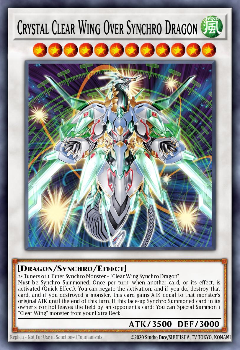 Crystal Clear Wing Over Synchro Dragon Quarter Century Secret Rare SUDA-EN039 Supreme Darkness Yugioh card